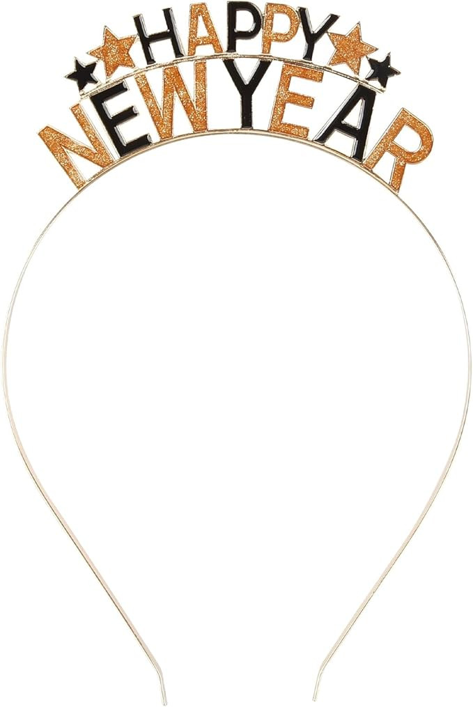Huachi Happy New Year Headband for Women Adults New Years Headband 2025 New Year’s Eve Hat Star... | Amazon (US)