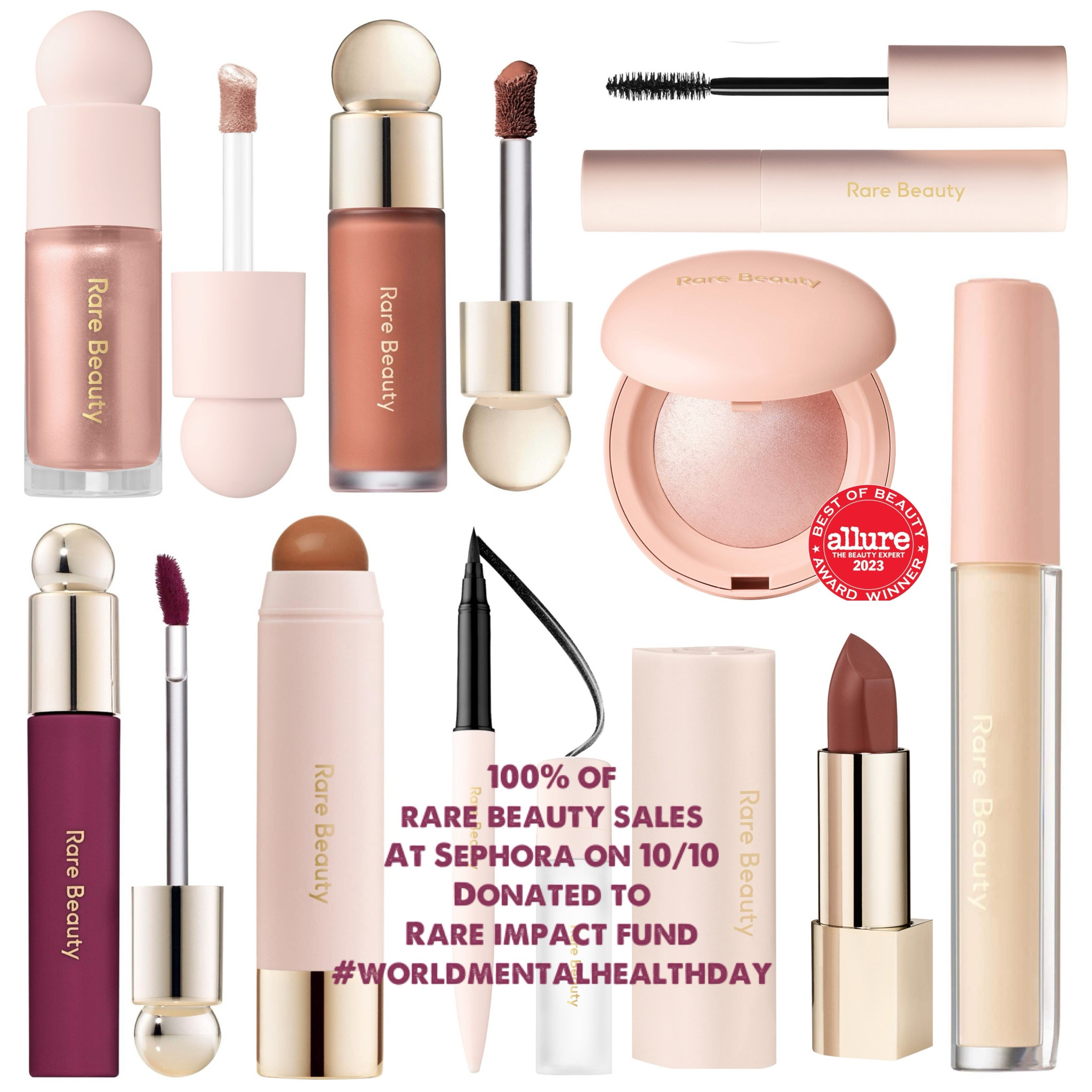 Support World 🌎 Mental Health Day on October 10! 100% of Rare Beauty sales at Sephora will be donated to the Rare Impact Fund 🩷.

#LTKsalealert #LTKfindsunder50 #LTKbeauty