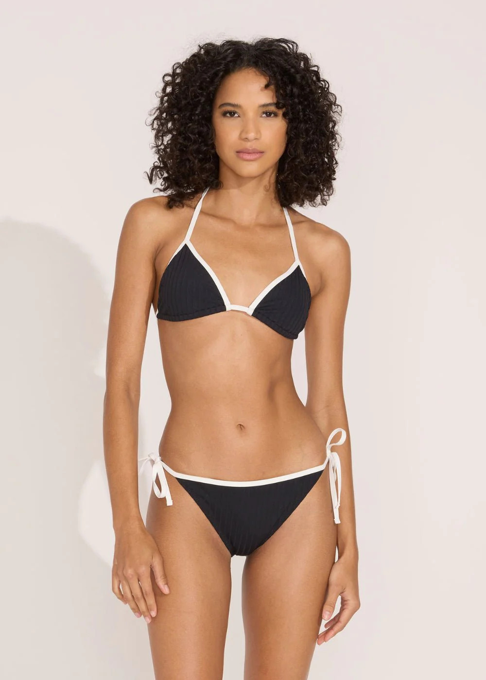 The Iris Ribbed Bikini Top in Blackout | Solid & Striped
