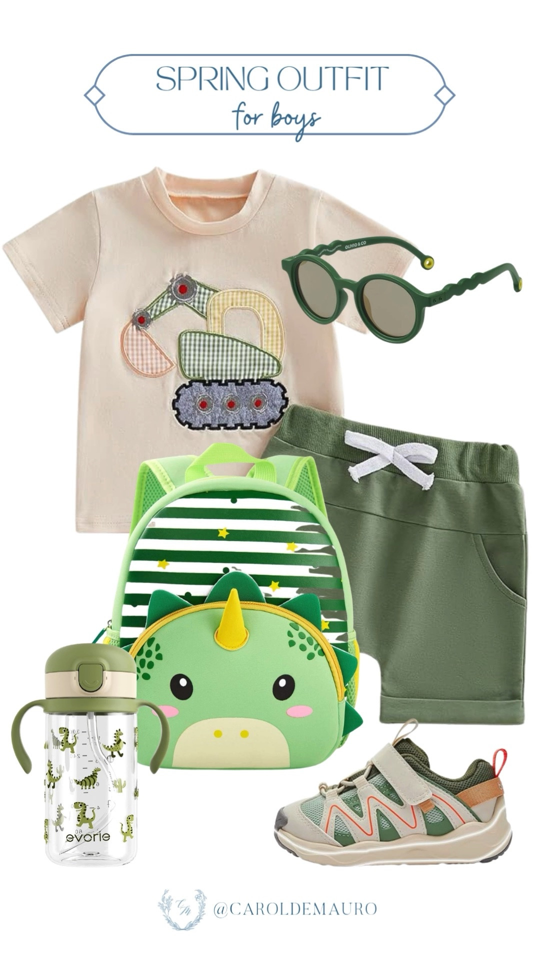 You'll love how easy it is to get your boy ready for the park with this adorable excavator tee and olive green shorts! Just grab his dinosaur backpack and coordinating shades to be all set for a fun spring adventure.

amazon fashion, boys fashion, toddler outfit, boy outfit, spring outfit, kids clothes, boy mom, picnic day

#LTKSeasonal #LTKootd #LTKKids
