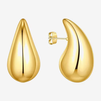 Silver Reflections Womens 14K Gold Over Brass 22.5mm Hoop Earrings | JCPenney