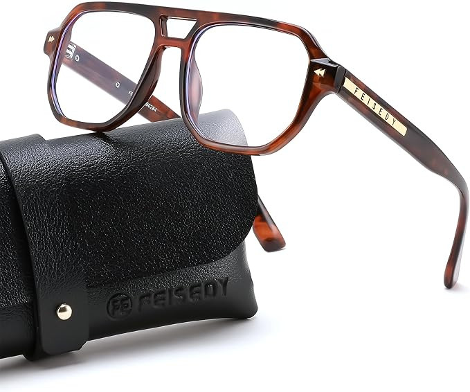 FEISEDY Aviator Blue Light Glasses for Men Women, Retro 70s Style Design TR90 Anti Glare Digital ... | Amazon (US)