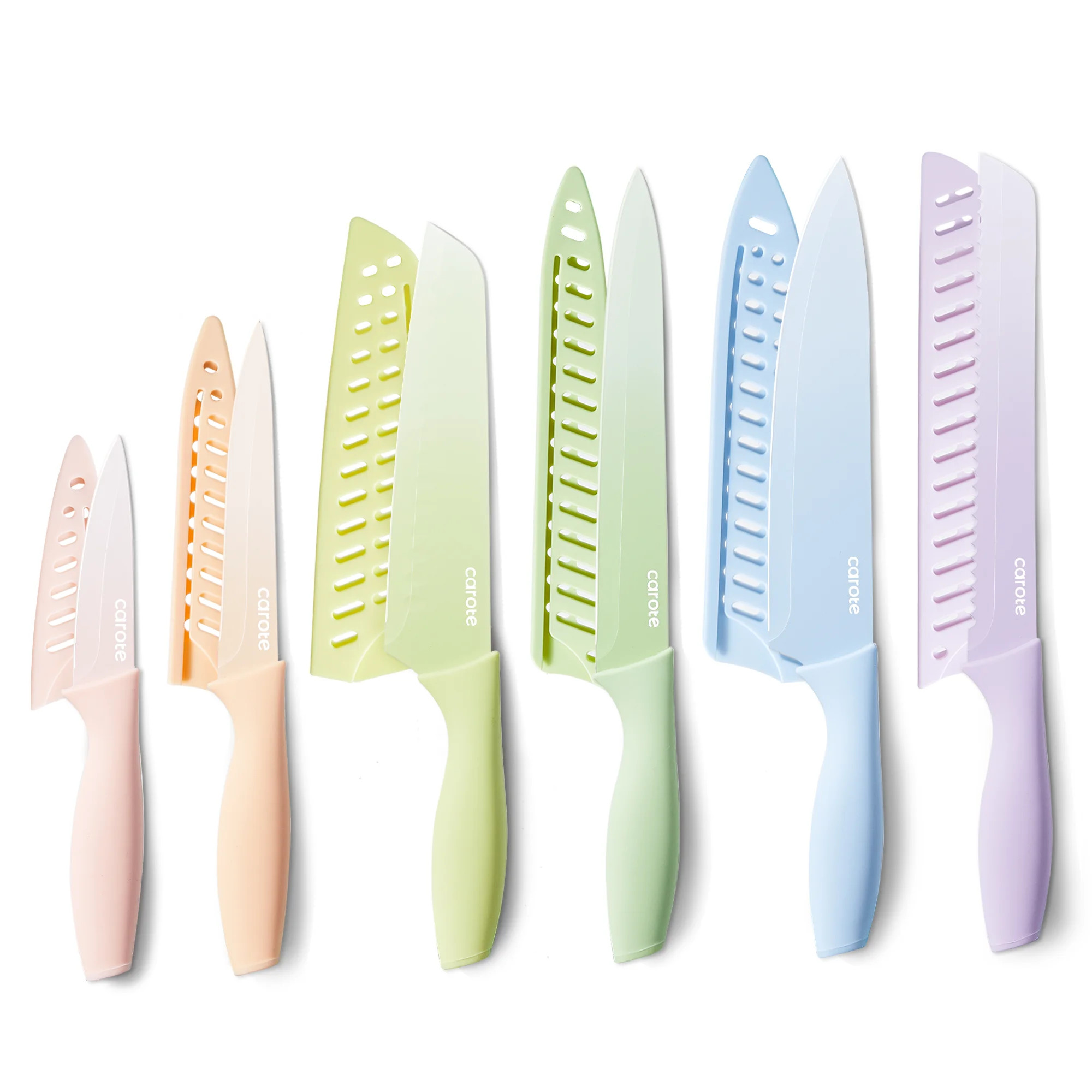 CAROTE 12 Pcs Kitchen Knife Set, Stainless Steel with Nonstick Creamic Coating, Dishwasher Safe w... | Walmart (US)