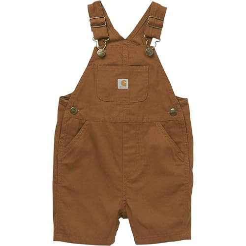 Carhartt Baby Loose Fit Overall Shorts Canvas Shortalls, Carhartt Brown, 4 Toddler | Amazon (US)