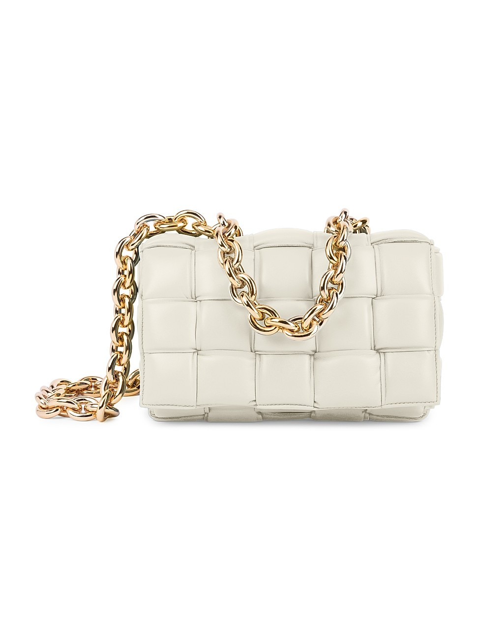 Women's The Chain Cassette Padded Leather Shoulder Bag - Chalk - Chalk | Saks Fifth Avenue