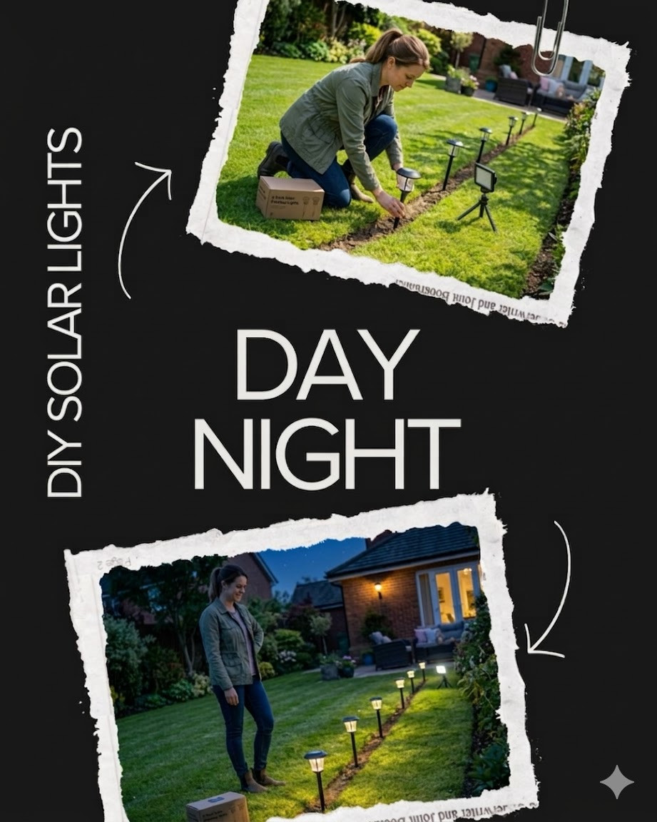 #ad  day to night ✨ Easy outdoor lighting upgrade! #LTKhome #LTKfinds #LTKoutdoor #solarlights #Lowes #LowesPartner  

 #LTKHome