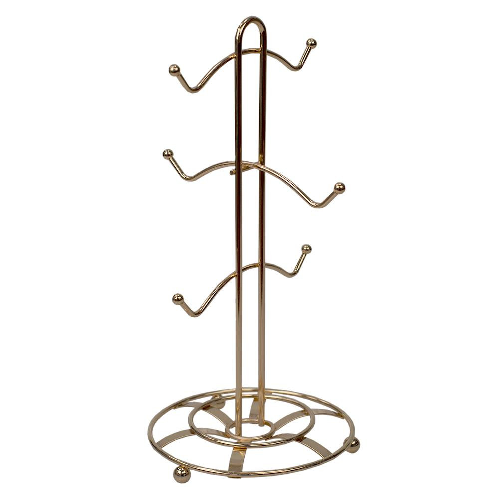 Lyon 6-Hook Rose Gold Mug Tree | The Home Depot