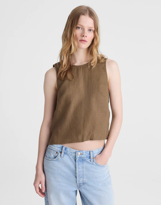 Tie-Back Shell Top in 100% Linen$78 | Madewell
