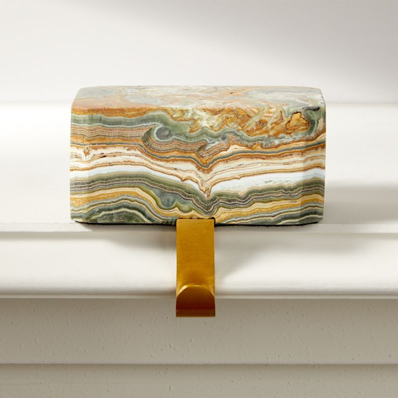 Green Travertine Christmas Stocking Holder | CB2 | CB2
