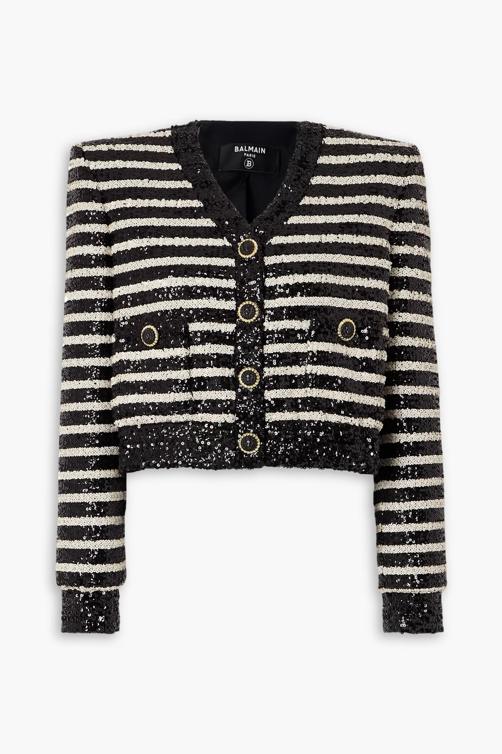 Striped sequin-embellished cady jacket | The Outnet (US and CA)