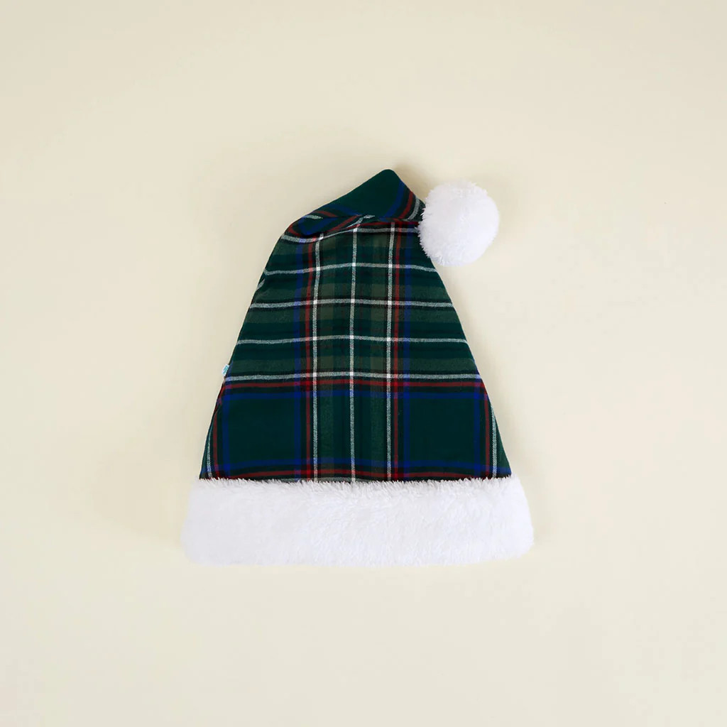 Holiday Green Christmas Green Tartan Plaid Kids Poshmas Hat | Posh Peanut® | Posh Peanut