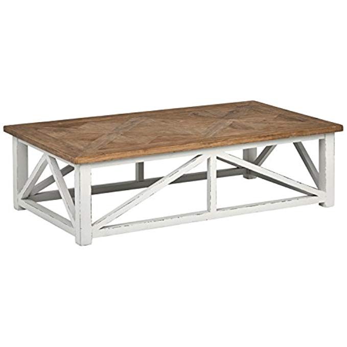 Stone & Beam Coastal Breeze Coffee Table, 55.1"W, Natural and White | Amazon (US)
