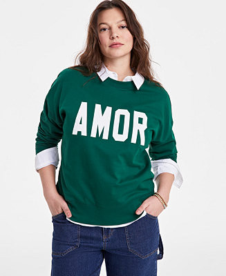 On 34th Women's Amor Graphic Sweatshirt, Exclusively at Macy's - Macy's | Macy's