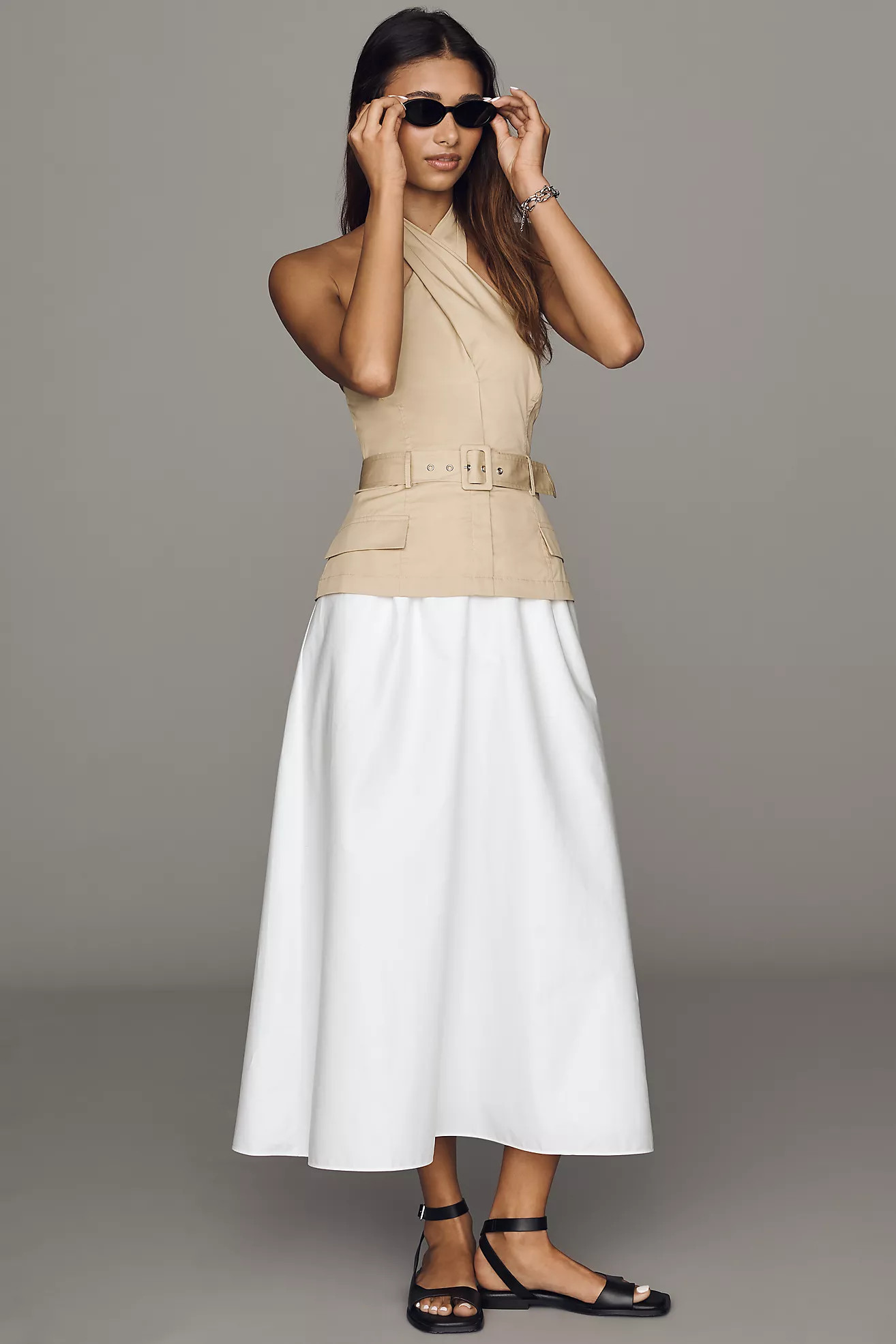 ASTR The Label 100% Cotton Halter Twofer Midi Dress | Anthropologie (US)