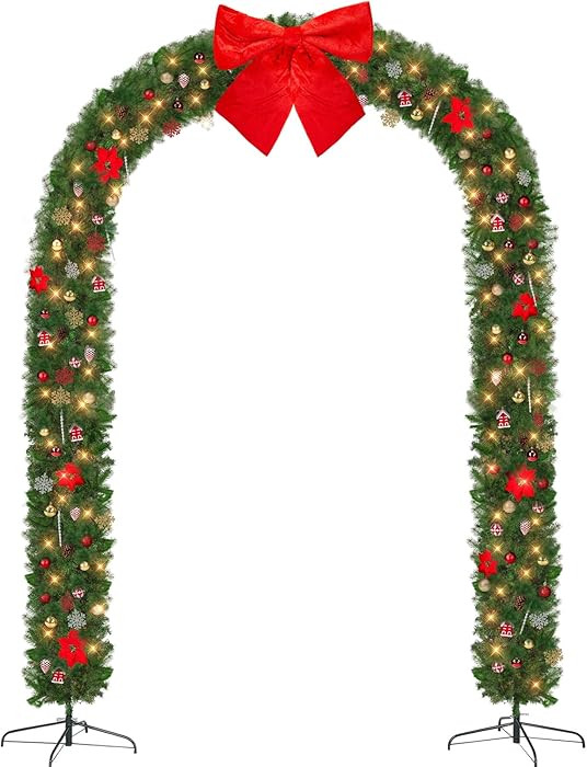 Karl home Christmas Artificial Tree Archway Decoration, Realistic PVC Holiday Tree Arch Frame for... | Amazon (US)