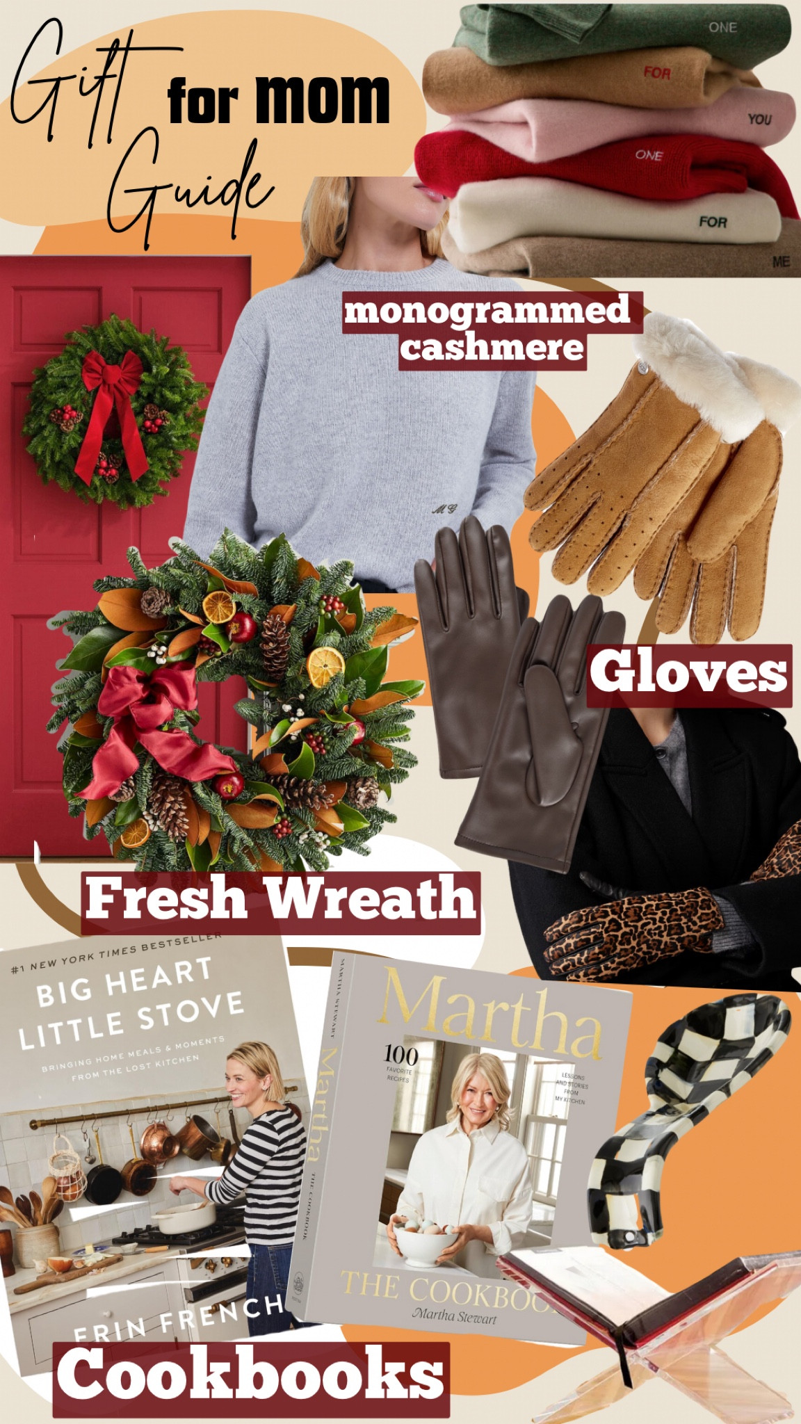 Holiday Gift Guide for mom! Make her feel special with thoughtful elevated gifts: monogrammed cashmere sweater, fresh wreath delivery, classic cookbooks and kitchen stand, leather and suede gloves

#LTKGiftGuide #LTKFindsUnder100 #LTKHoliday
