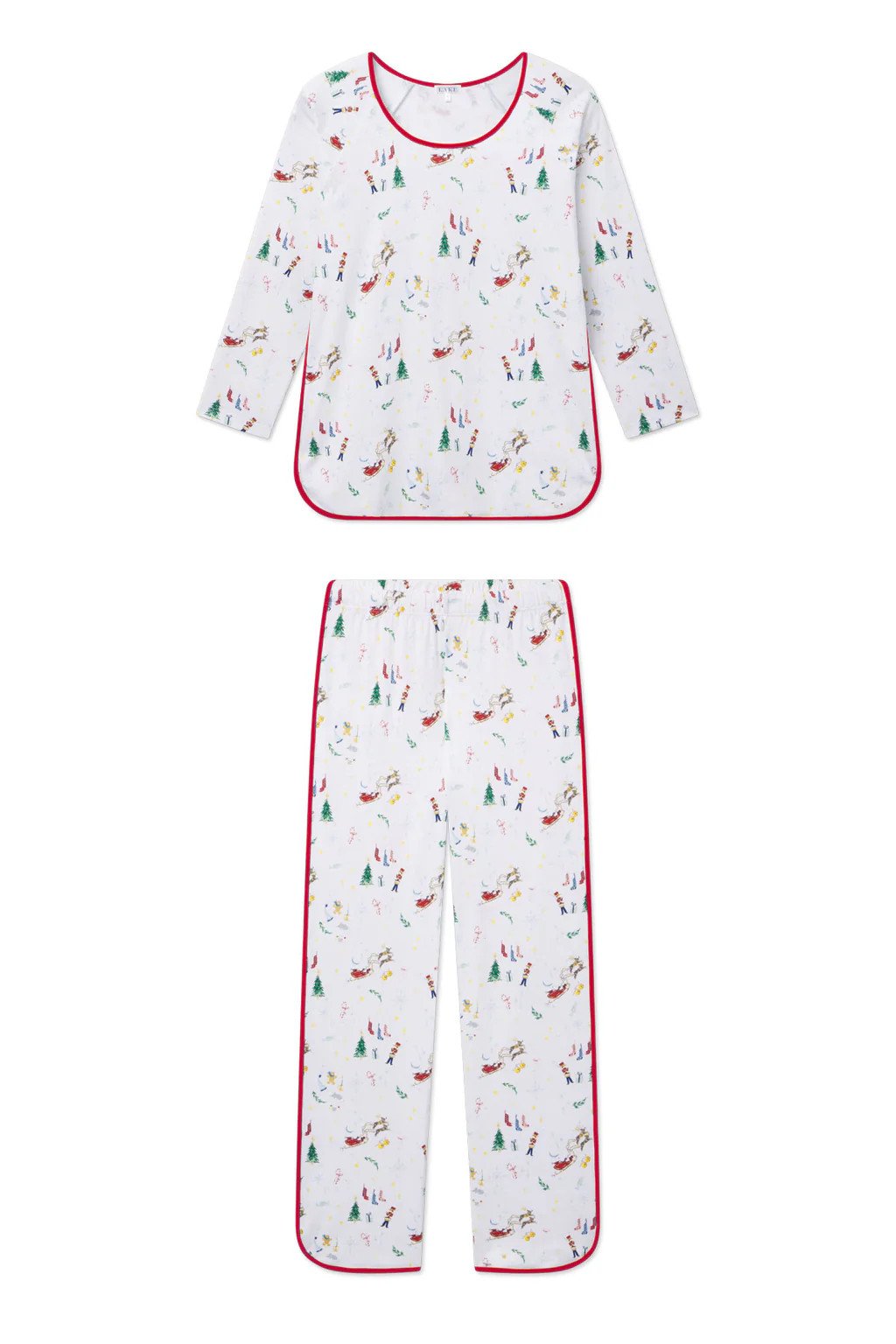 Pima Long-Long Set in Night Before Christmas | Lake Pajamas