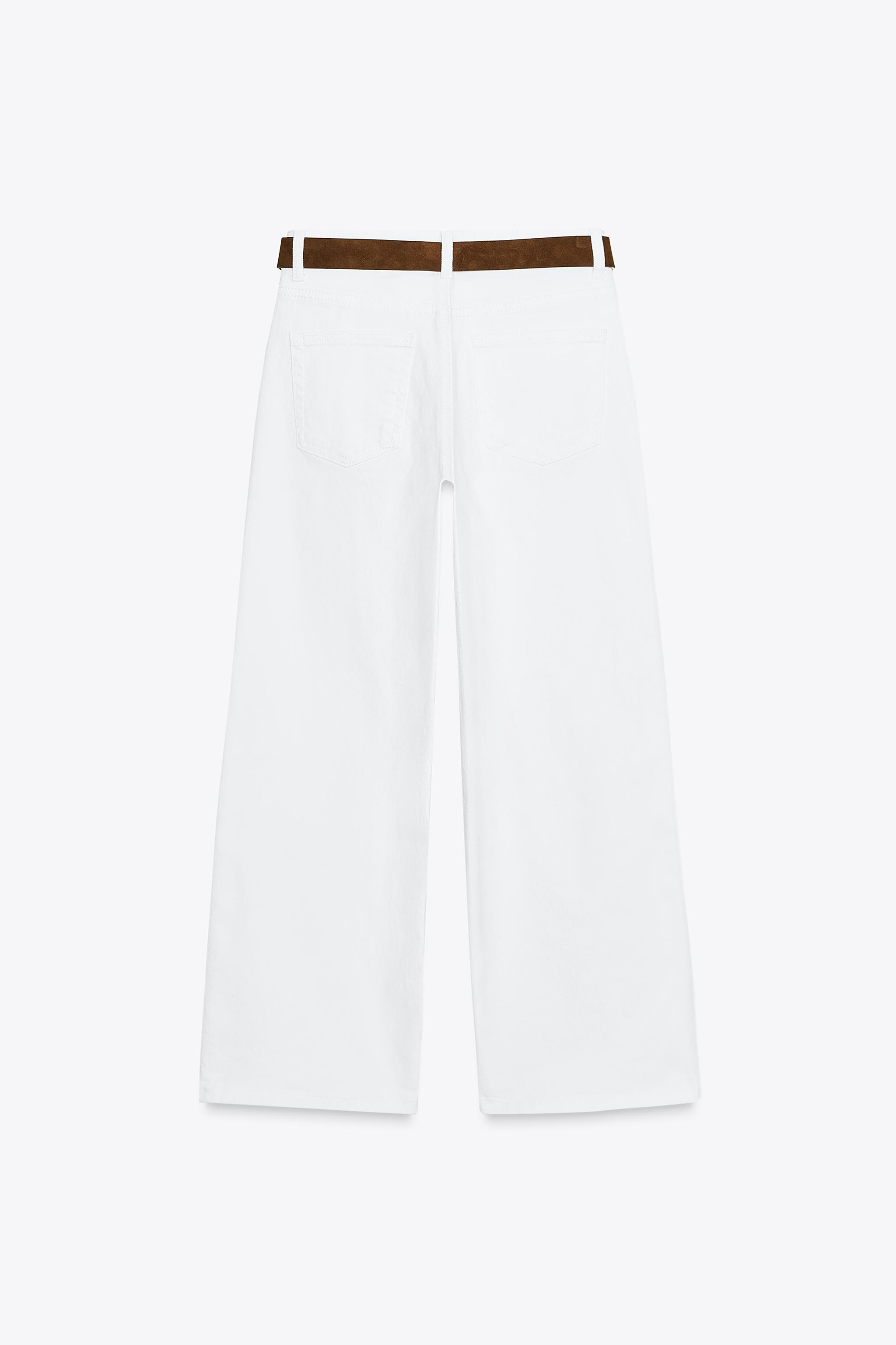 Z.10 HIGH-WAISTED BELTED CULOTTE JEANS | Zara Canada