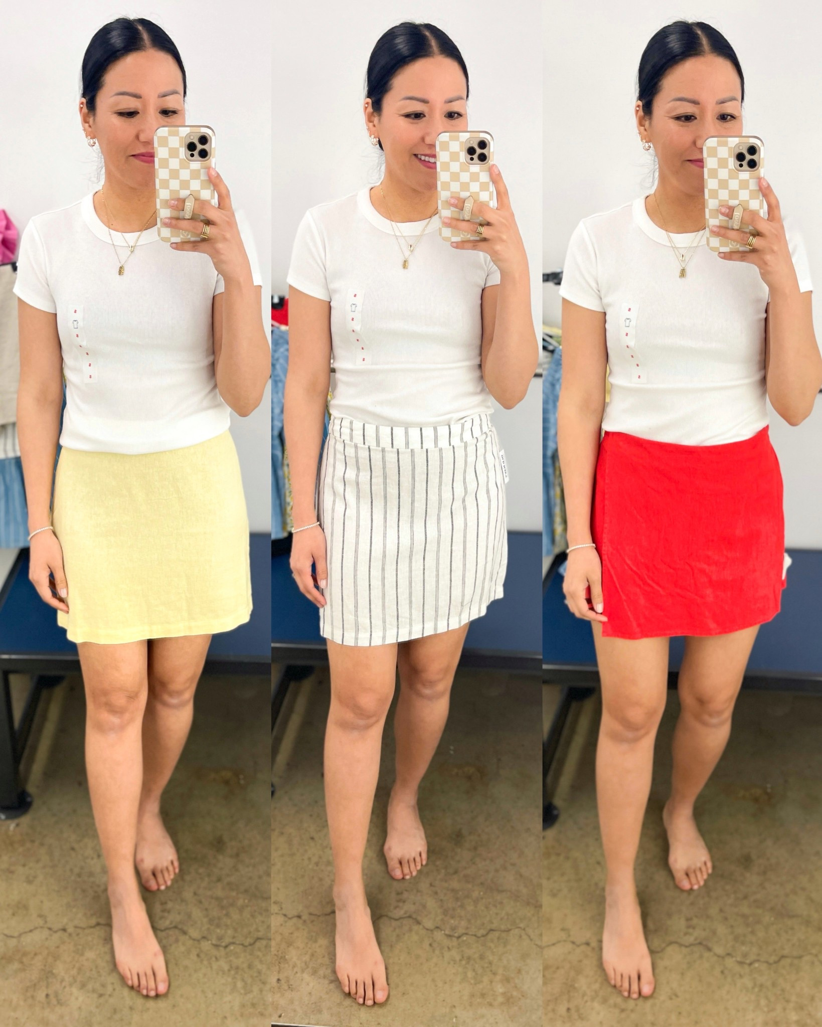 Size small tee
Size small skirt (yellow and red)
Size XS striped (prefer size small)

Old Navy linen skirt


#LTKSeasonal #LTKFindsUnder50 #LTKSaleAlert