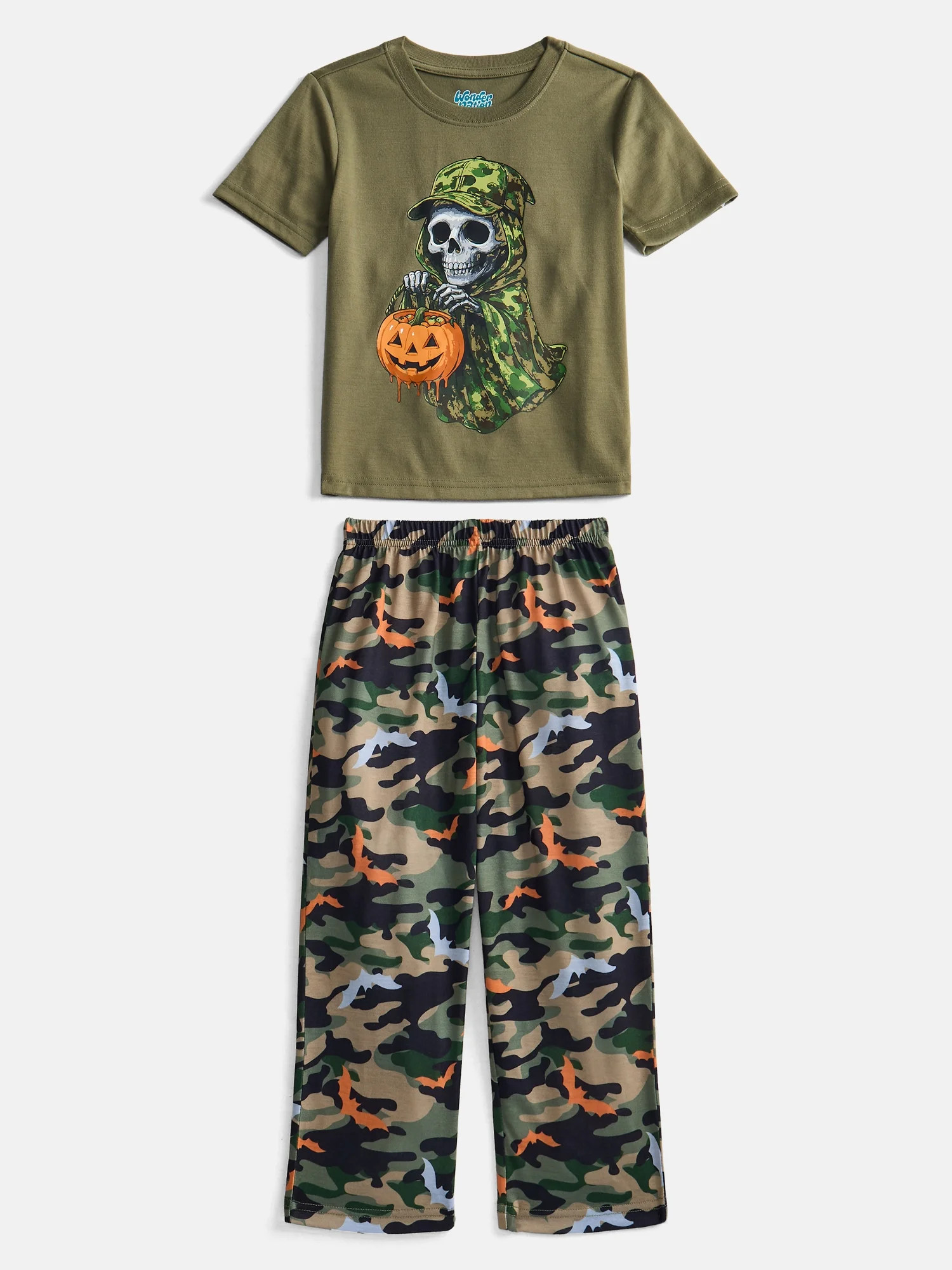 Wonder Nation Boys Short Sleeve Graphic Tee and Wide Leg Pants Sleep Set, 2-Piece, Sizes 4-18 | Walmart (US)