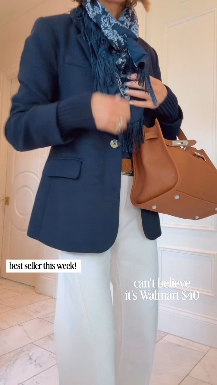 I'm wearing size small in the blazer. Size down in the jeans!