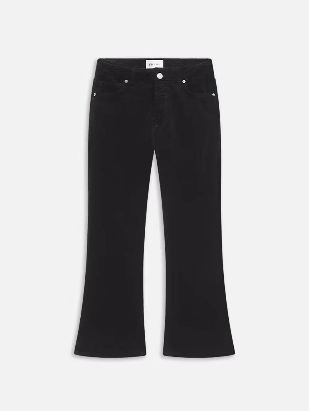 Le Crop Mini Boot Corduroy  in  Black | Frame Denim