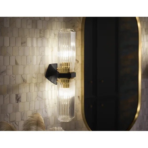 Occasion 2 - Light Plug-in Brushed Brass Armed Sconce | Wayfair North America