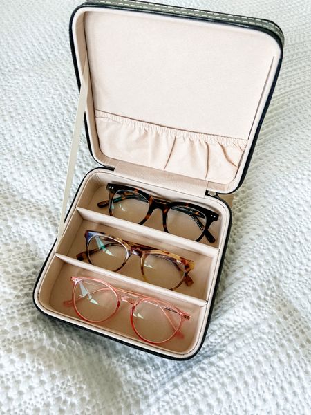 Travel eyewear and jewelry case. It has a removable divider for the middle section that works perfectly with jewelry. Hard sided so it holds its shape and could be checked. 

Eyewear, travel, vacation, vibes with chellie 

#LTKtravel #LTKfindsunder50