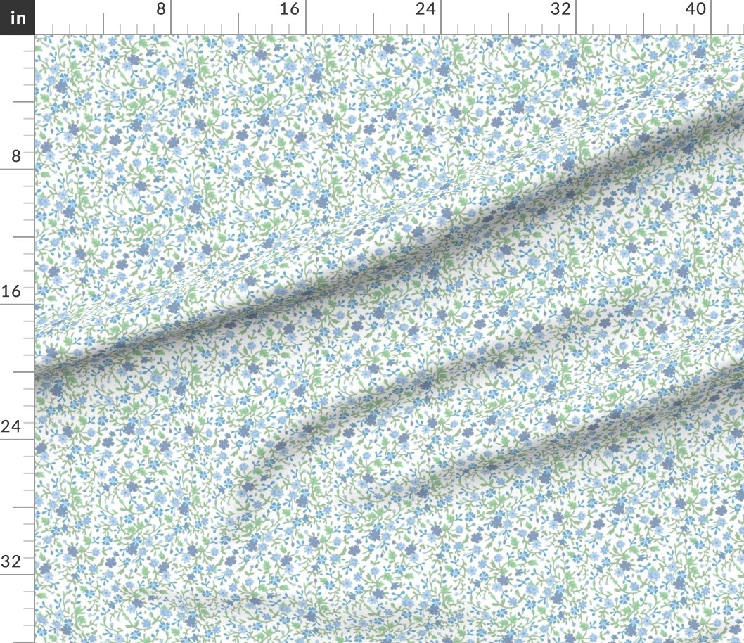 Vintage Cottagecore Calico Floral in White Fabric | Spoonflower | Spoonflower