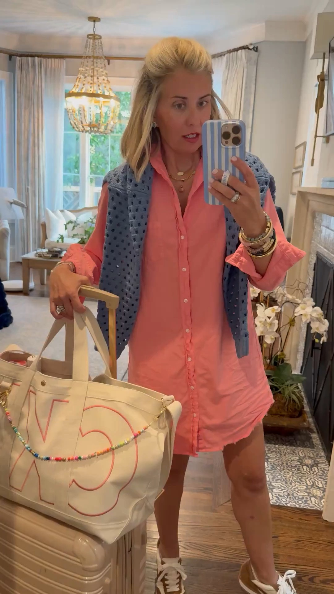 25% OFF SITEWIDE and 20% OFF CUSTOM at BaubleBar. 
This monogrammed tote (large shown here) is the perfect travel bag. I also have the medium tote in the mushroom color. My denim dress is sold out in this color but I linked the exact blue denim dress. I’m in xs. 


#LTKShoeCrush #LTKItBag

#LTKSpringSale #LTKSaleAlert #LTKTravel