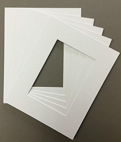 Pack of 5 18x24 White Picture Mats Mattes Matting with White Core Bevel Cut for 13x19 Pictures | Amazon (US)