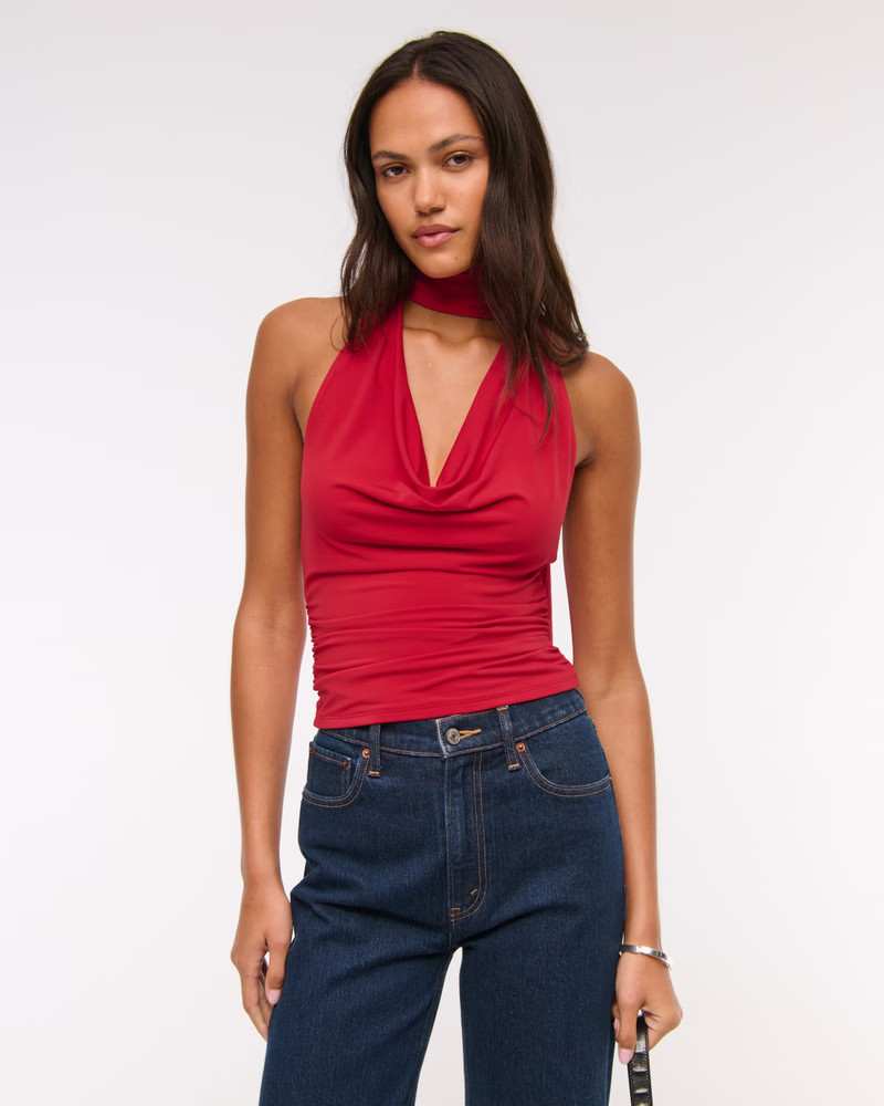 Halter Cowl Neck Scarf Top | Abercrombie & Fitch (US)