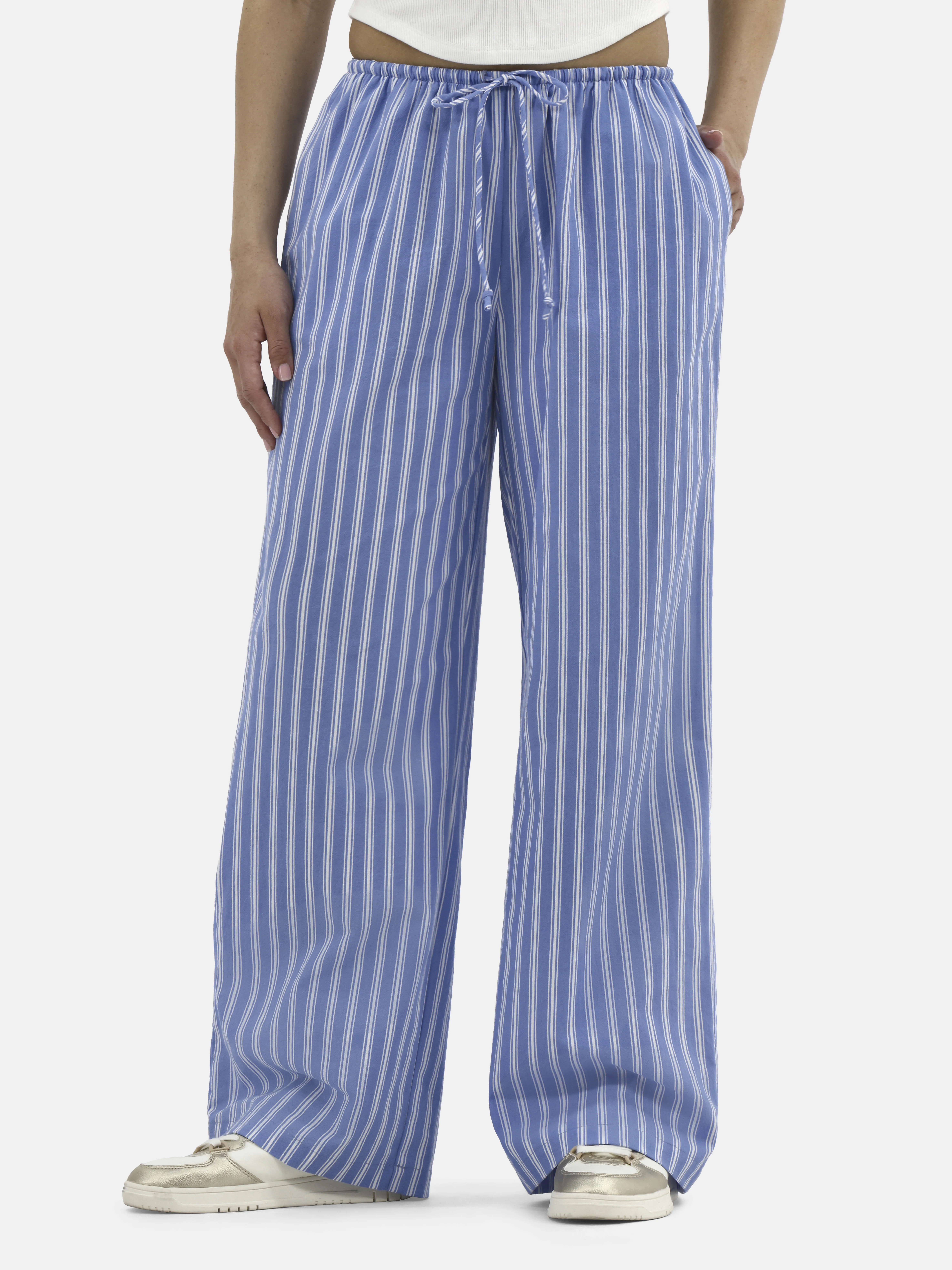 No Boundaries Cotton Wide Leg Beach Pants, Women's and Women's Plus | Walmart (US)