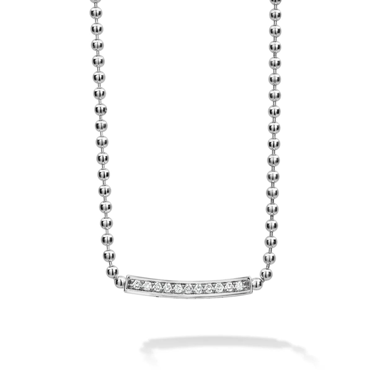 Small Station Diamond Beaded Necklace | LAGOS