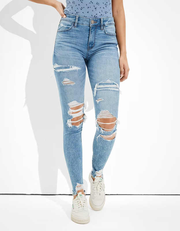 AE Ne(x)t Level Ripped High-Waisted Jegging | American Eagle Outfitters (US & CA)
