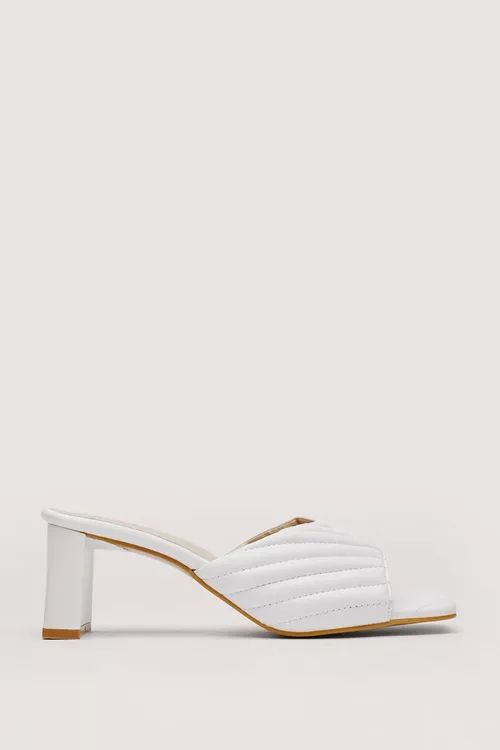 Faux Leather Padded Heeled Mules | Nasty Gal (US)