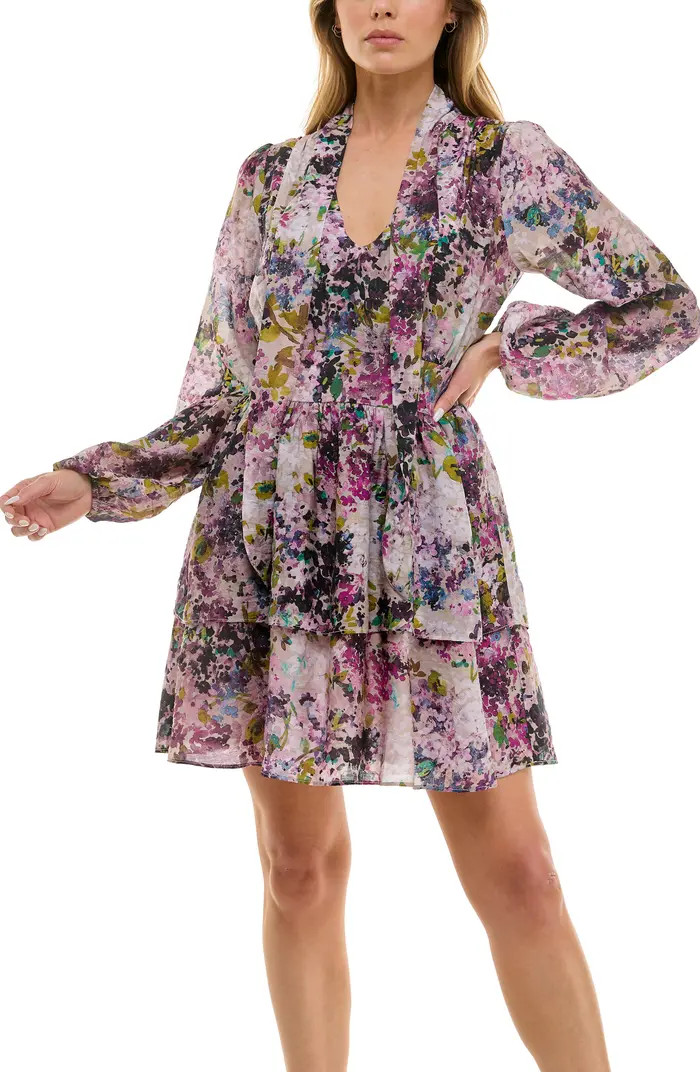 Socialite Long Sleeve Tiered Minidress | Nordstrom | Nordstrom