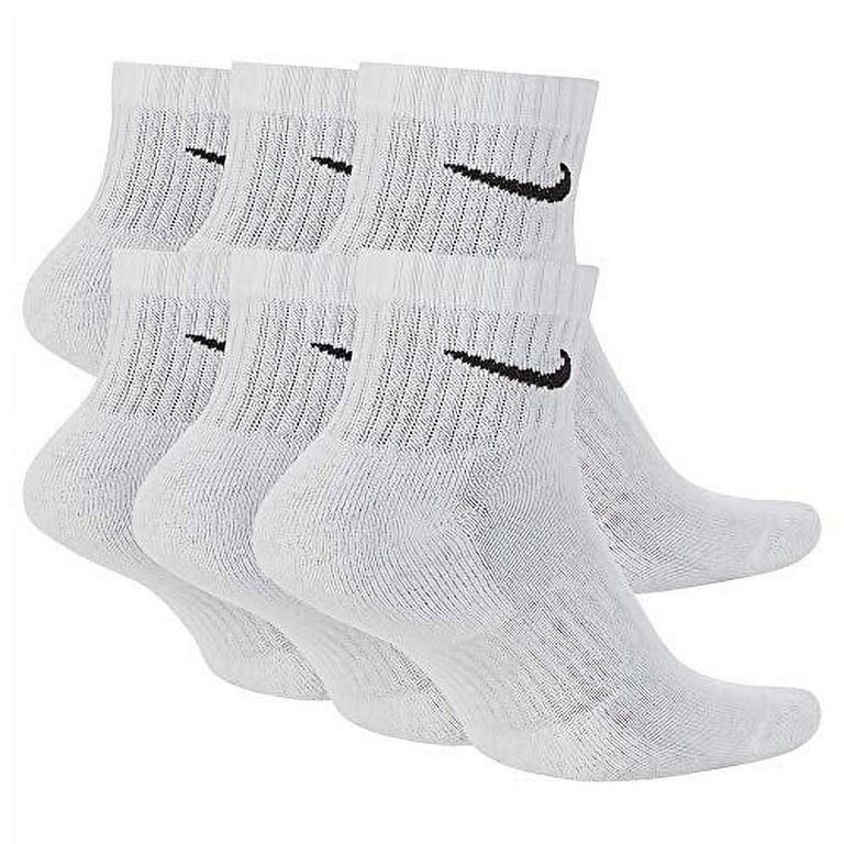 Nike Womens Everyday Lightweight No-Show Socks 6 Pair White/Black Large | Walmart (US)