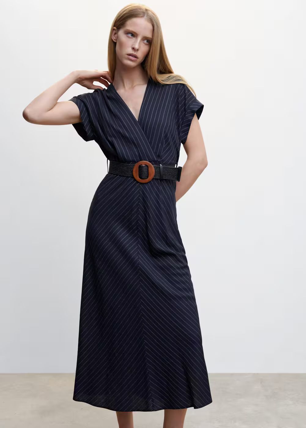 Pinstripe print dress -  Women | Mango USA | MANGO (US)