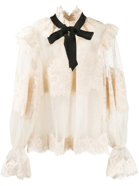 ZimmermannBlusa com babado e renda | FarFetch BR