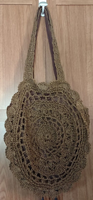 Handmade Straw Bag Rattan Woven Handheld Women Shoulder Handbag Brown Knit Beach | eBay US