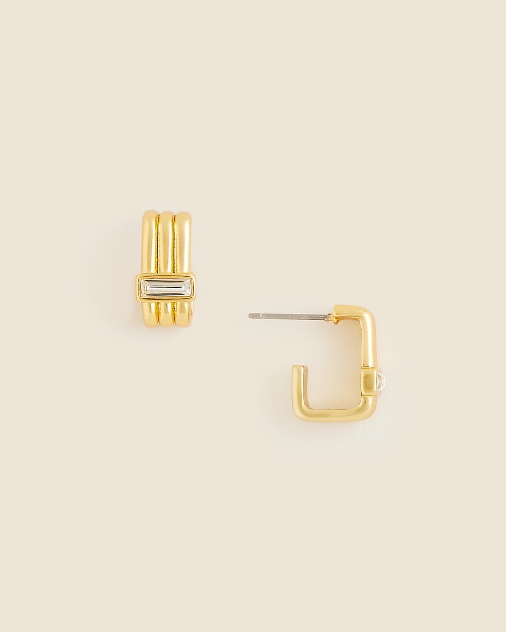 Crystal square hoop earrings | J. Crew US