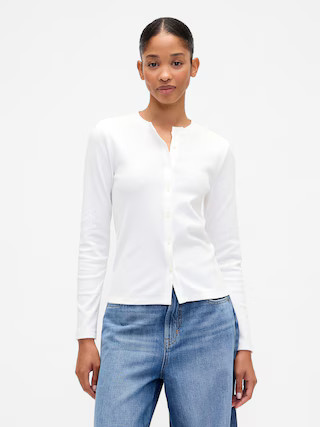 Ribbed Button-Up Top | Gap Factory