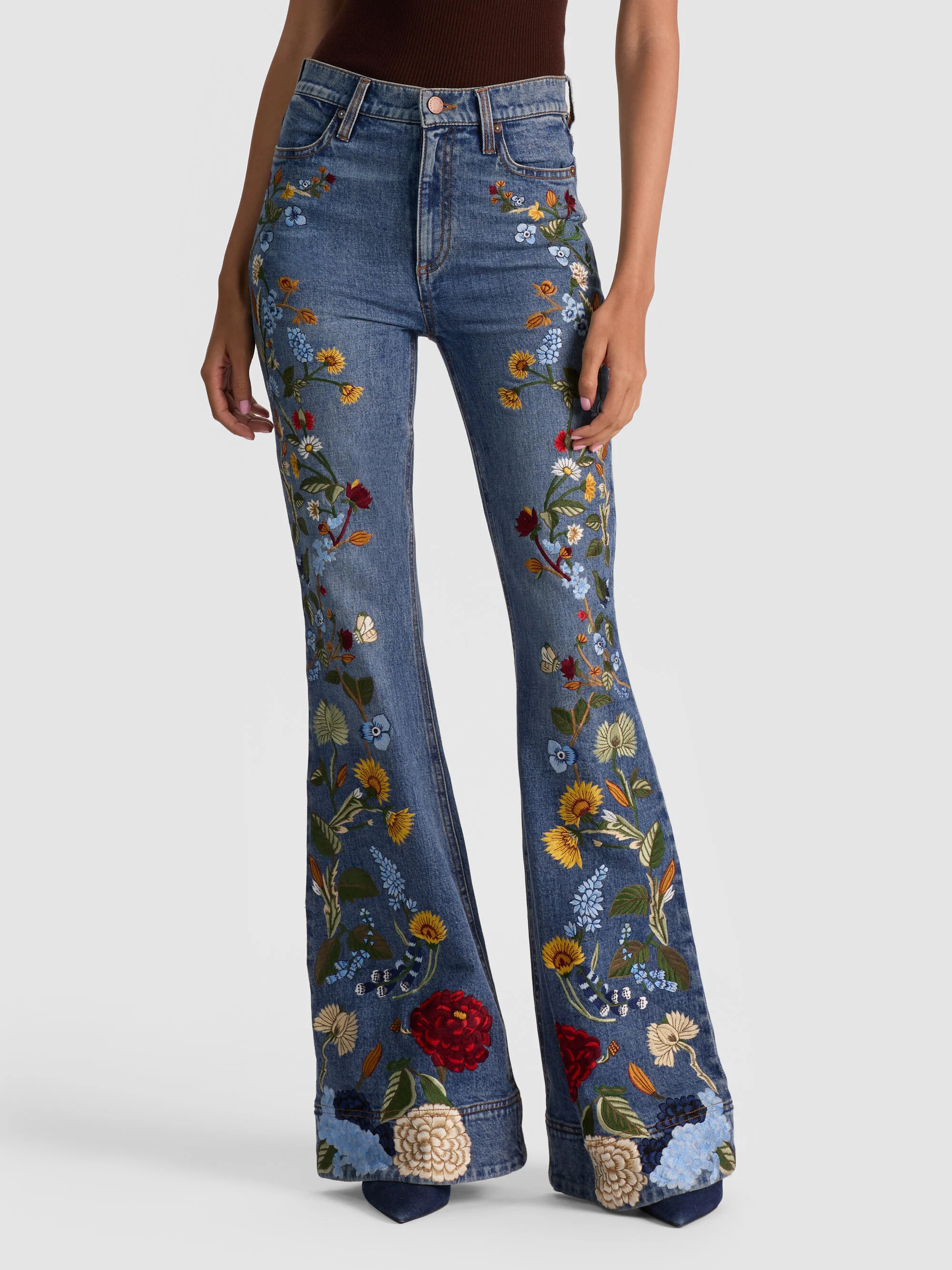 BEAUTIFUL EMBROIDERED JEAN | Alice + Olivia
