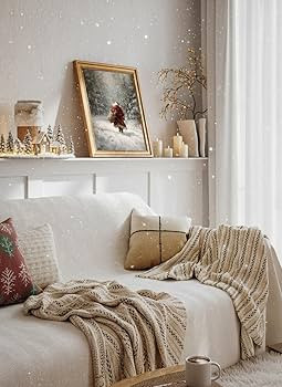 ARPEOTCY Framed Canvas Wall Art, 12x16 Inch Vintage Santa Claus Print, Snowy Forest Christmas Oil... | Amazon (US)