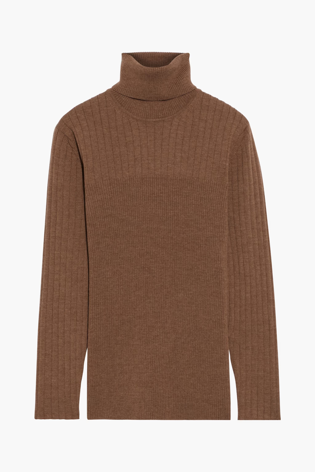 Light brown Éloise ribbed merino wool-blend turtleneck sweater | Sale up to 70% off | THE OUTNET... | The Outnet (UK and Europe)