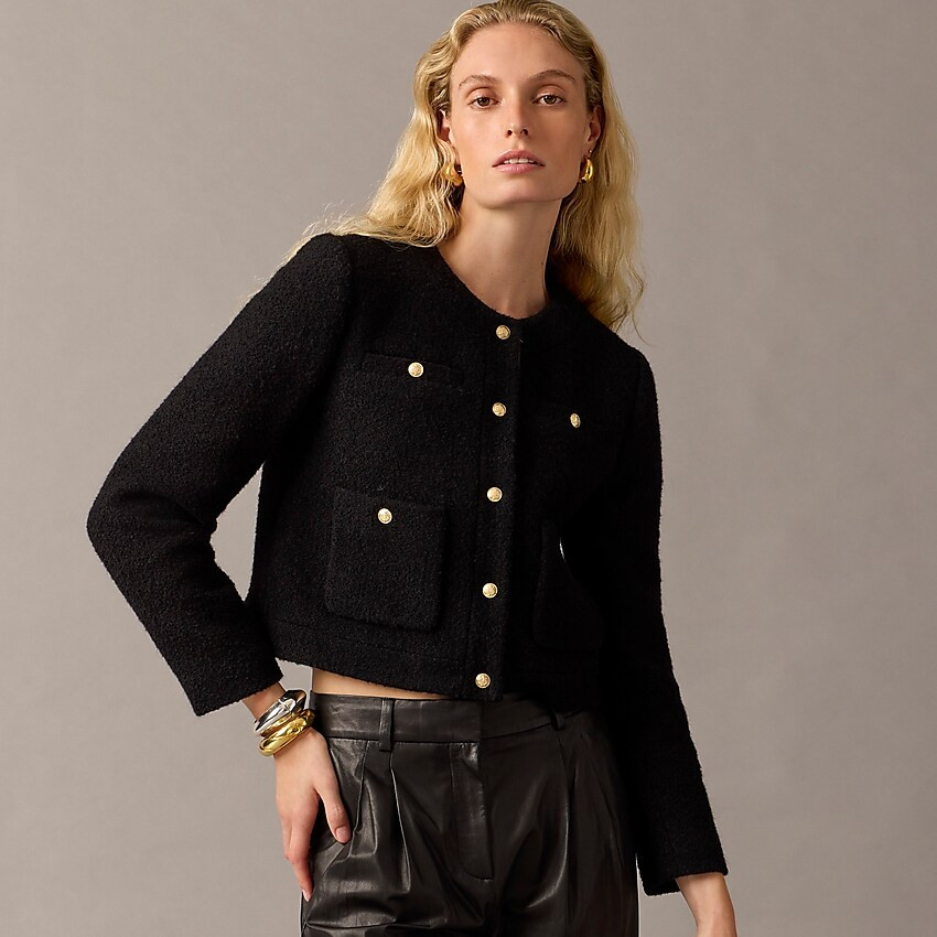 Collection cropped lady jacket in Italian wool-blend bouclé | J. Crew US