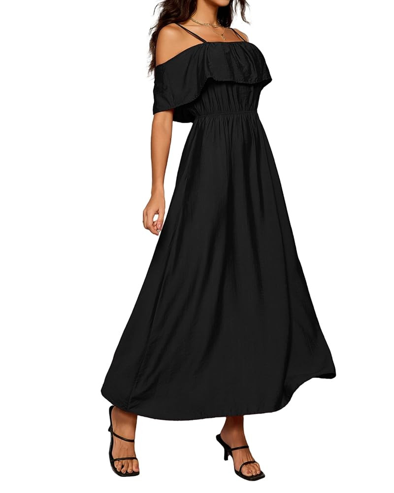 Women's Casual Off The Shoulder Dress Empire Waist Maxi Dresses 2025 Lightweight for Vocation | Amazon (US)