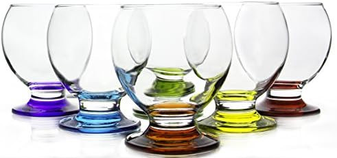 Set of 6 Orion Colored Footed Drinking Glass, Small Size 3.75"H, 6.75 Ounce | Amazon (US)