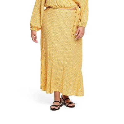 Women's Dainty Lotus Print Midi Skirt - RHODE x Target Yellow/Turquoise | Target